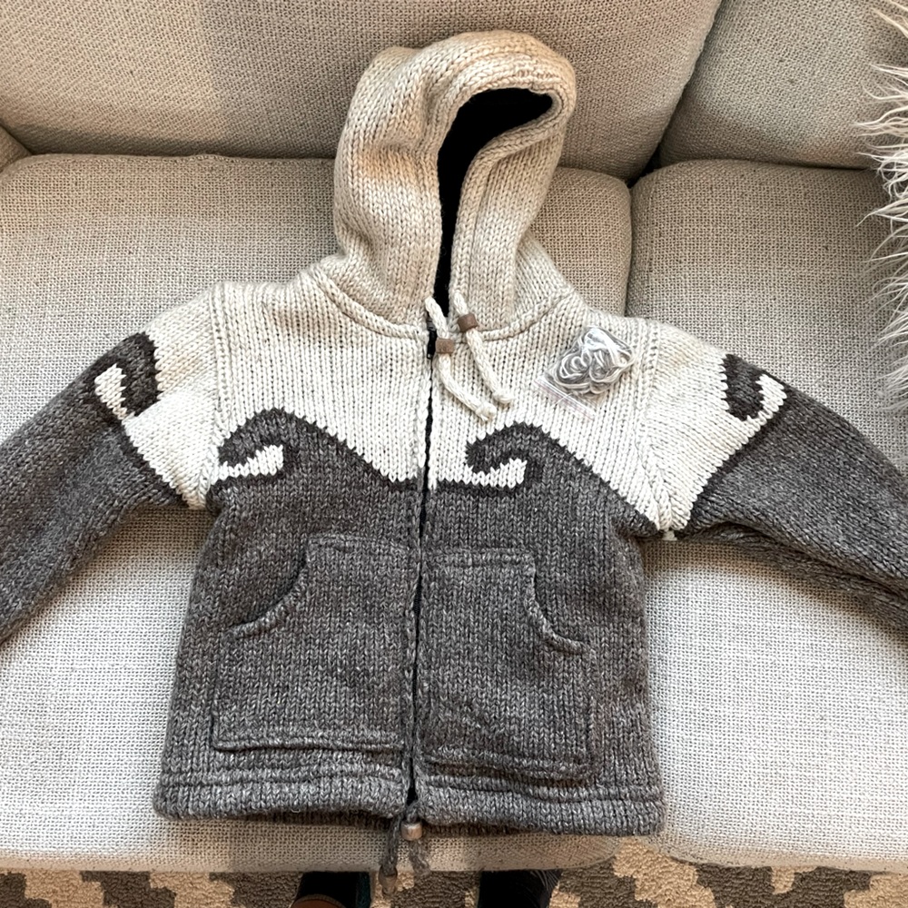 NWOT- The Better Sweater, Wool, knit, fleece lined hooded jacket